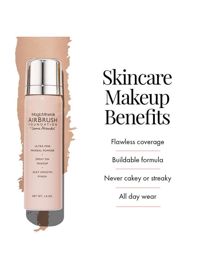 Jerome Alexander - Magicminerals Airbrush Foundation Spray Makeup With Skincare Active Ingredients Ultra Light Buildable Full Coverage Formula (Light Medium) - Image 1