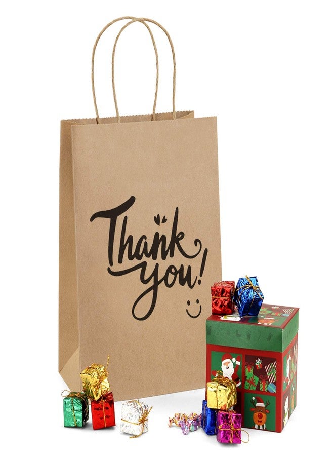 BagDream Brown Gift Bags 8x4.25x10.5 25Pcs Thank You Paper Gift Bags with Handles for Shopping, Wedding Birthday Party Favor, Retail, Merchandise, Business, Recycled Kraft Medium Paper Sacks - Image 4