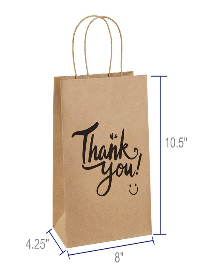 BagDream Brown Gift Bags 8x4.25x10.5 25Pcs Thank You Paper Gift Bags with Handles for Shopping, Wedding Birthday Party Favor, Retail, Merchandise, Business, Recycled Kraft Medium Paper Sacks - Image 2