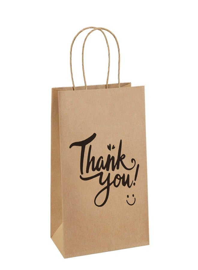 BagDream Brown Gift Bags 8x4.25x10.5 25Pcs Thank You Paper Gift Bags with Handles for Shopping, Wedding Birthday Party Favor, Retail, Merchandise, Business, Recycled Kraft Medium Paper Sacks - Image 1