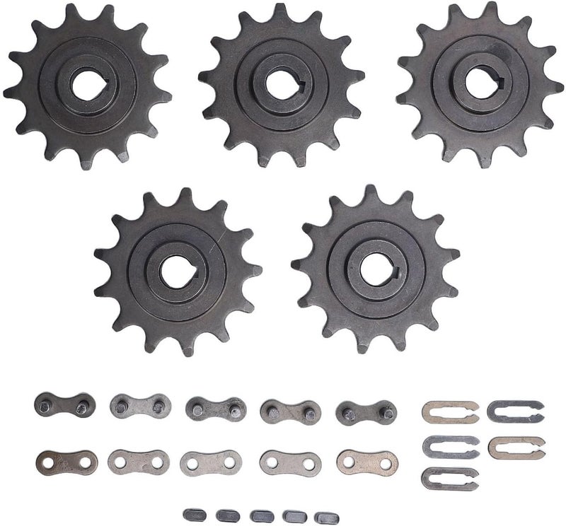 410 13T Motor Sprocket Heavy Duty Steel Construction Premium Replacement Sprocket Set for Go Karts Motorcycles ATVs and Quad Bikes Includes 5 Sprockets and 20 Accessories - Image 1