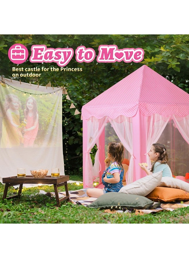 Monobeach Princess Castle Play Tent for Girls - Large 55'' x 53'' Playhouse with Star Lights for Indoor and Outdoor Play - Image 5