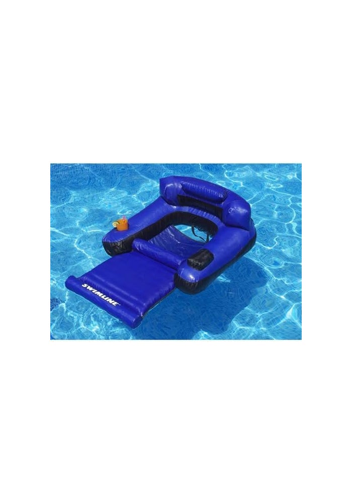 Swimline Fabric Covered Pool Float Mattress Ultimate Lounger Raft for Adults & Kids - Blue/Black - Image 2