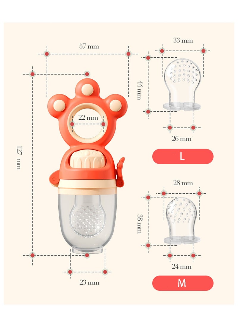 Generic - Baby Fruit Feeder Pacifier Baby Food Feeder with 2 Pcs Replacement Pouches Infant Teething Toy in Appetite Stimulation BPA Free Soft Teether for Toddler Teething Relief - Image 1