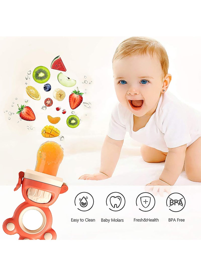 Generic - Baby Fruit Feeder Pacifier Baby Food Feeder with 2 Pcs Replacement Pouches Infant Teething Toy in Appetite Stimulation BPA Free Soft Teether for Toddler Teething Relief - Image 1