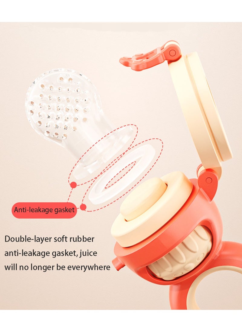 Generic - Baby Fruit Feeder Pacifier Baby Food Feeder with 2 Pcs Replacement Pouches Infant Teething Toy in Appetite Stimulation BPA Free Soft Teether for Toddler Teething Relief - Image 1