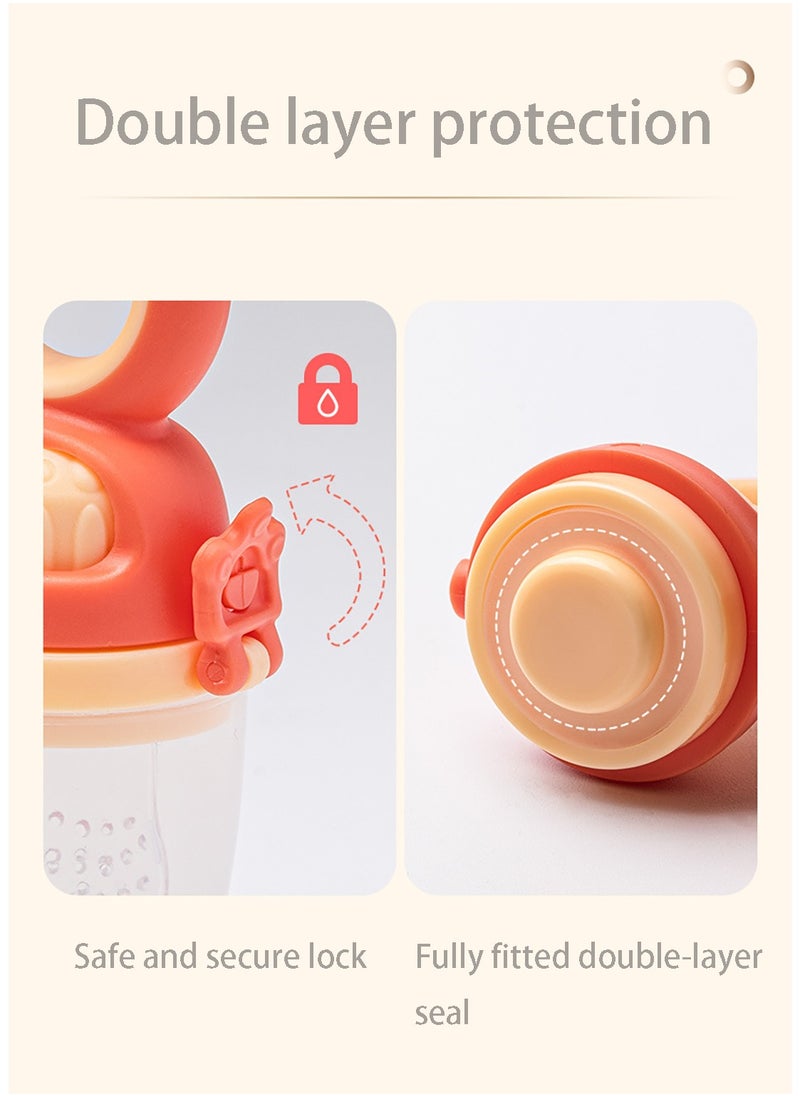 Generic - Baby Fruit Feeder Pacifier Baby Food Feeder with 2 Pcs Replacement Pouches Infant Teething Toy in Appetite Stimulation BPA Free Soft Teether for Toddler Teething Relief - Image 1