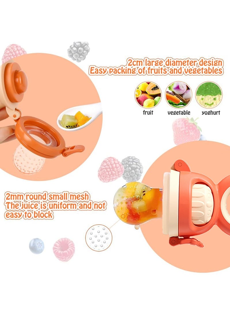 Generic - Baby Fruit Feeder Pacifier Baby Food Feeder with 2 Pcs Replacement Pouches Infant Teething Toy in Appetite Stimulation BPA Free Soft Teether for Toddler Teething Relief - Image 1