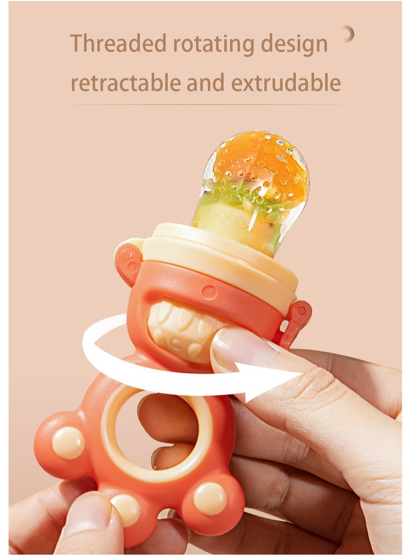 Generic - Baby Fruit Feeder Pacifier Baby Food Feeder with 2 Pcs Replacement Pouches Infant Teething Toy in Appetite Stimulation BPA Free Soft Teether for Toddler Teething Relief - Image 1