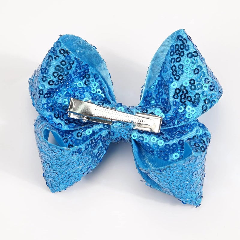 DED 30pcs Sparkly Hair Bows Clips 4 inch Glitter Sequin Bow Alligator Clips Baby Hair Accessories for Baby Girls Children Kids15 Pair - Image 4