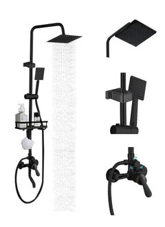 XiuWoo Full Copper Shower Set Bathroom Fixtures Shower Booster Head Bathroom Home Wall Mounted Shower System Bathroom Faucet Black  - Image 1