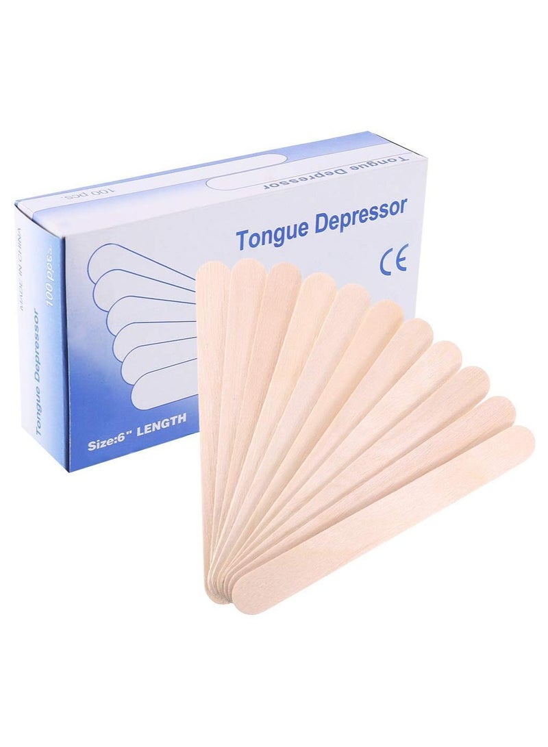 BLOOMING TIME 100 Pieces Wooden Tongue Depressor Waxing Spatula Disposable Wooden Beauty Accessories - Image 1