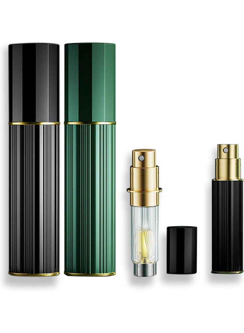 Perfume Refillable Bottle 2 Pcs Purfume Atomiser Travel Bottle Mini 5ML Atomizer Spray Portable Empty Fragrance Container for Aftershave Holiday and Night Out (black/green)  - Image 1