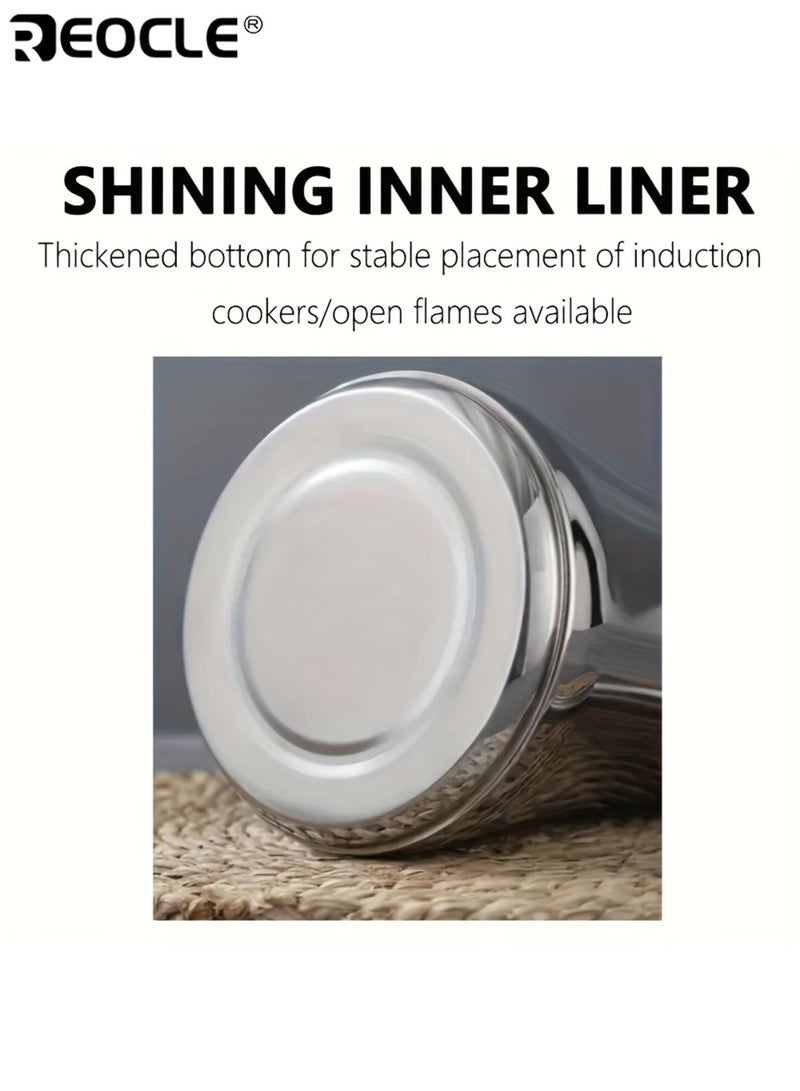 REOCLE 1.5L 306 Stainless Steel Coffee Maker with Strainer Capacity Heat Resistant Teapot Kettle for Restaurant Home Use Suitable for Coffee Tea Cold Water Ideal Beverage Brewing Tool for Families Cafés Teapot Set With Removable Tea Strainer - Coffee Maker & Strainer Included - Image 4