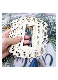 KASTWAVE Wooden Picture Frames Creativity with 12 Blank Unfinished Wooden Picture Frames Perfect for DIY Crafts Home Decor and Tree Hanging Includes Jute Rope for Wallet Sized Photo Masterpieces  - Image 5