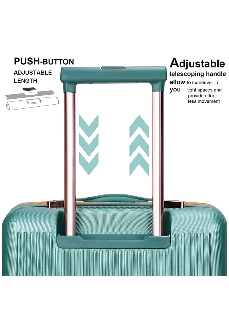 SENATOR Hard Case Luggage Trolley For Unisex ABS Lightweight 4 Double Wheeled Suitcase With Built In TSA Type Lock A5123 Light Green