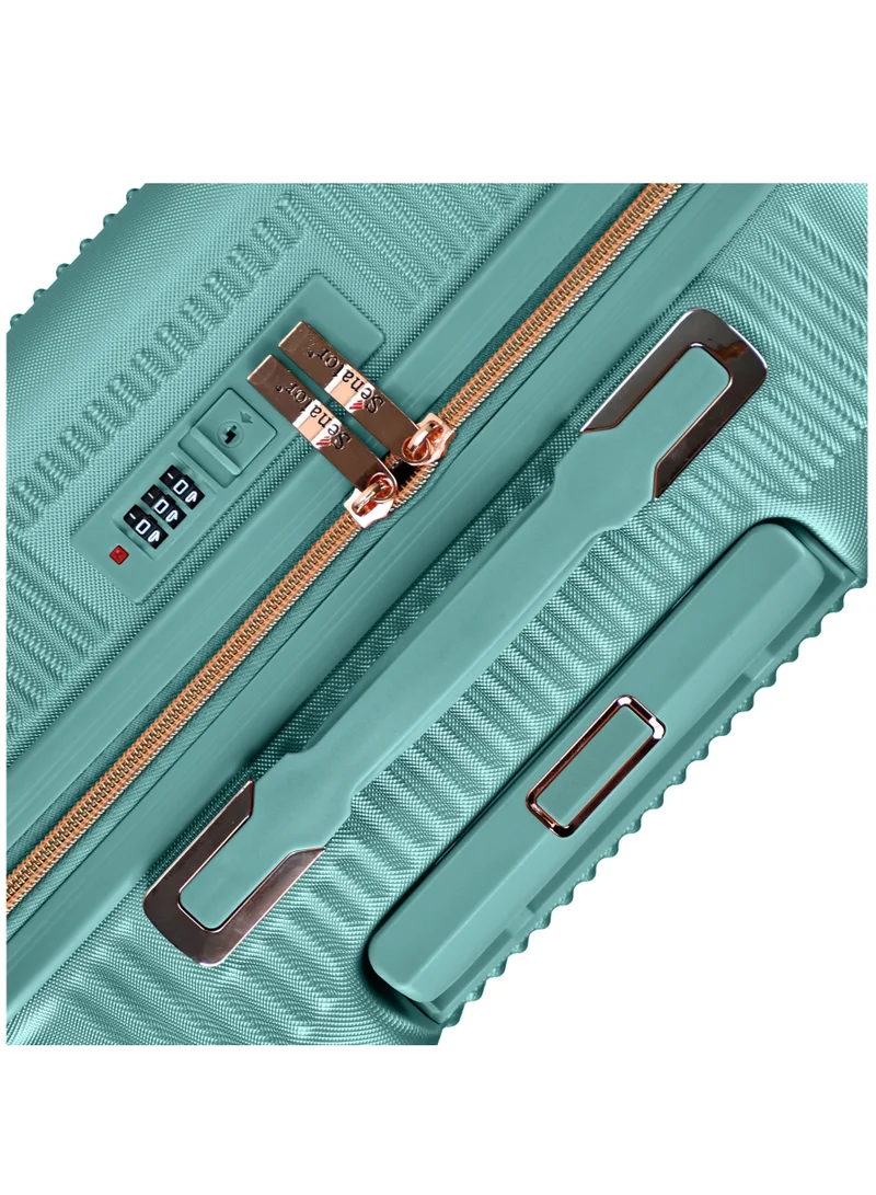 SENATOR Hard Case Luggage Trolley For Unisex ABS Lightweight 4 Double Wheeled Suitcase With Built In TSA Type Lock A5123 Light Green