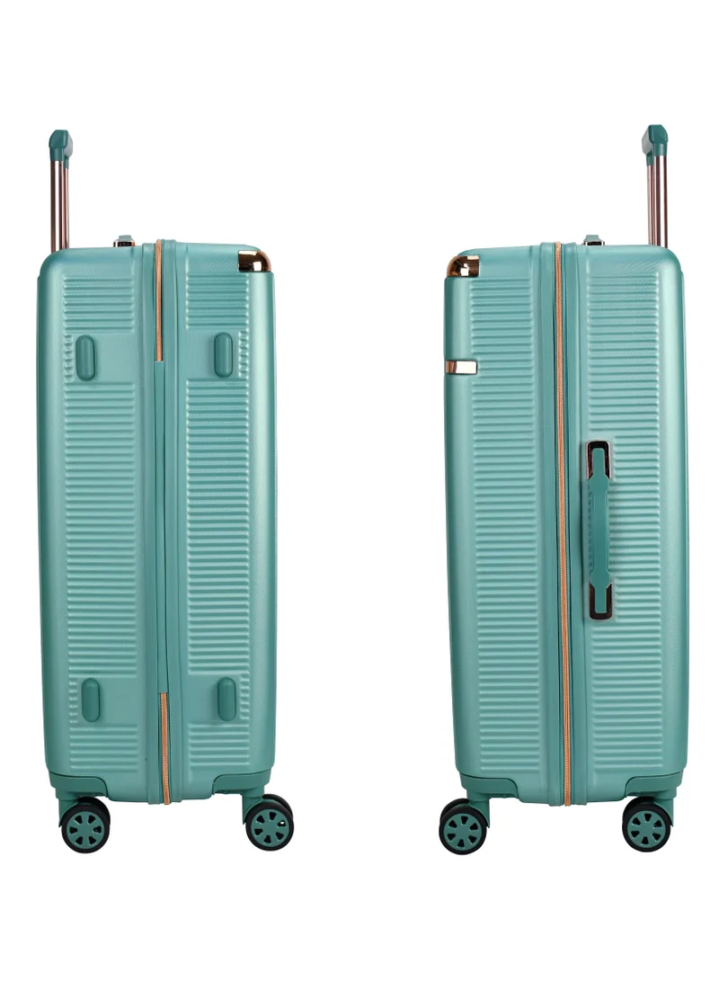 SENATOR Hard Case Luggage Trolley For Unisex ABS Lightweight 4 Double Wheeled Suitcase With Built In TSA Type Lock A5123 Light Green