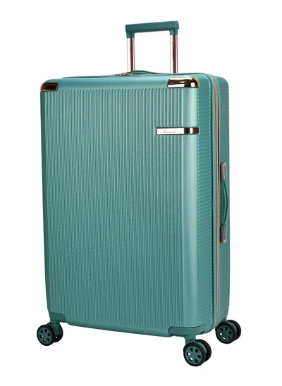 SENATOR Hard Case Luggage Trolley For Unisex ABS Lightweight 4 Double Wheeled Suitcase With Built In TSA Type Lock A5123 Light Green