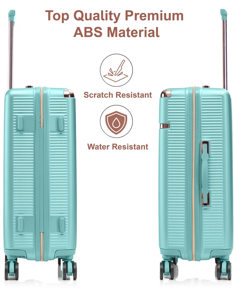 SENATOR Light Green Hard Case Carry On Luggage Trolley For Unisex ABS Lightweight 4 Double Wheeled Suitcase With Built In TSA Type Lock A5123 Light Green  | Best Price UAE
