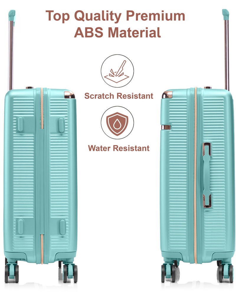 SENATOR Hard Case Carry On Luggage Trolley For Unisex ABS Lightweight 4 Double Wheeled Suitcase With Built In TSA Type Lock A5123 Light Green - Image 3