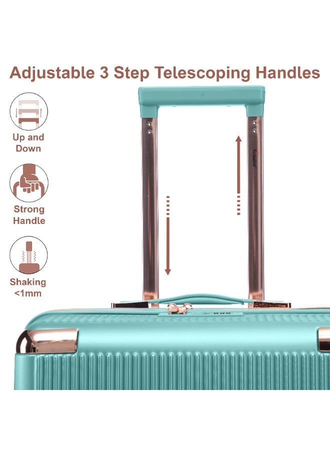 SENATOR Hard Case Carry On Luggage Trolley For Unisex ABS Lightweight 4 Double Wheeled Suitcase With Built In TSA Type Lock A5123 Light Green - Image 4