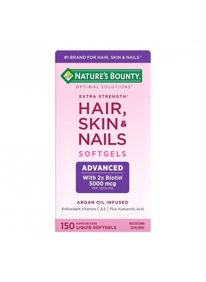 NATURE'S BOUNTY Nature's Bounty Hair, Skin & Nails Rapid, Argan-Infused Vitamin Supplement with Biotin and Hyaluronic Acid, Supports Hair, Skin, and Nail Health for Women, 150 Count - Image 1