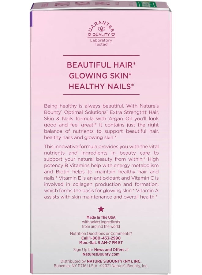 NATURE'S BOUNTY Nature's Bounty Hair, Skin & Nails Rapid, Argan-Infused Vitamin Supplement with Biotin and Hyaluronic Acid, Supports Hair, Skin, and Nail Health for Women, 150 Count - Image 5