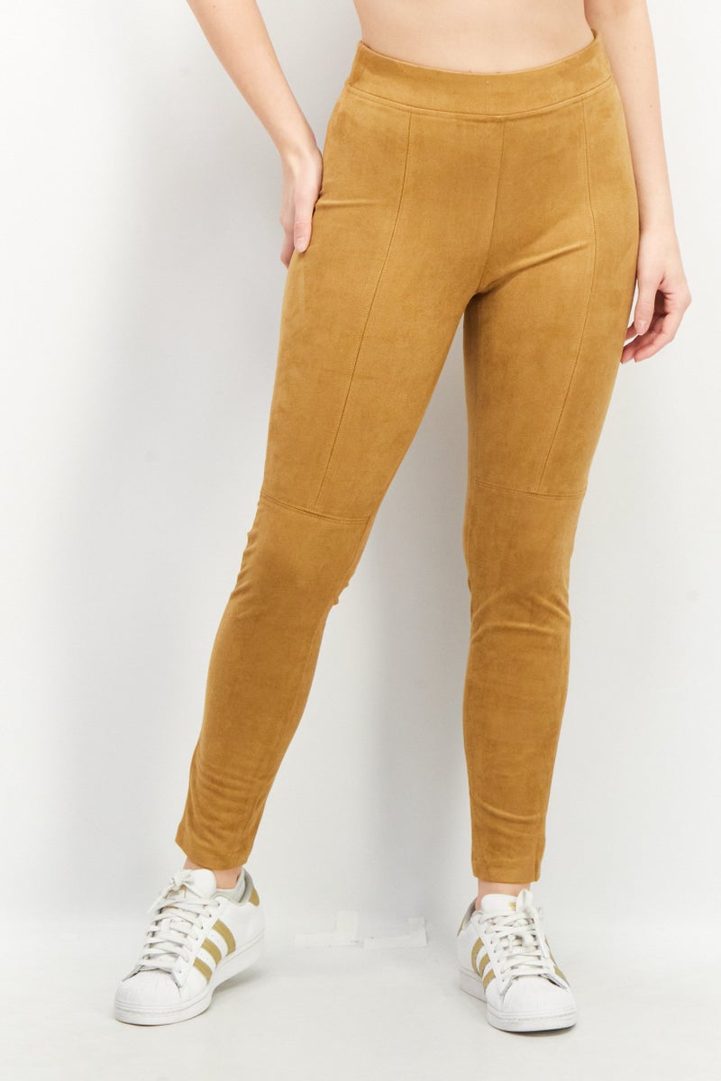 ESPRIT Women Regular Fit Solid Pants, Brown - Image 1