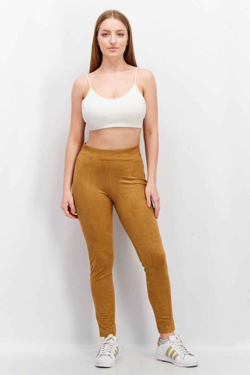 ESPRIT Women Regular Fit Solid Pants, Brown - Image 2