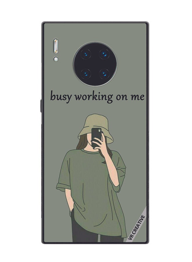 VR CREATIVE Protective Case Cover For Huawei Mate 30 Pro Busy Working On Me Design Multicolour - Image 1