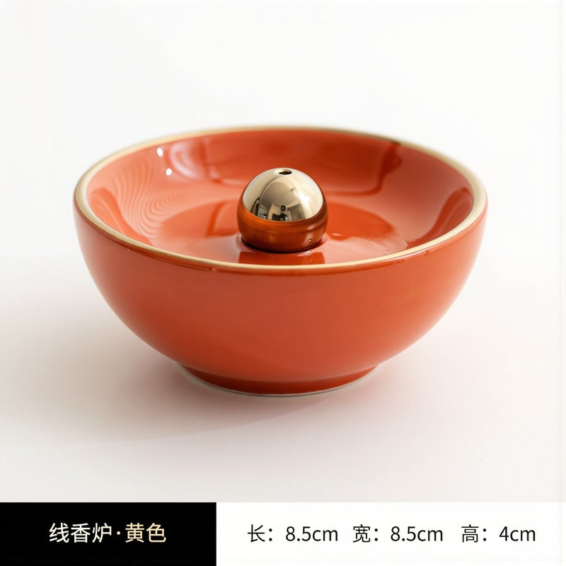 Ceramic Incense Holder Premium Glaze Dish Shape For Stick Incense 8.5cm - Image 3
