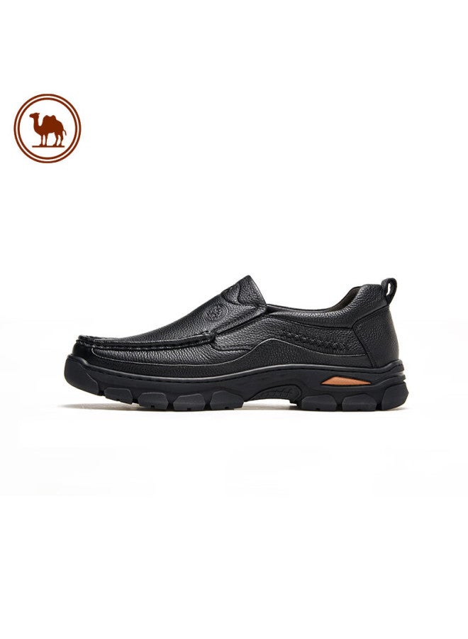 CAMELJEANS Luotuo Brand Business Casual Leather Shoes For Men, Slip-on Loafers, Soft Leather Soft Sole Classic Men's Shoes P13a211016 Black 41 - Image 4