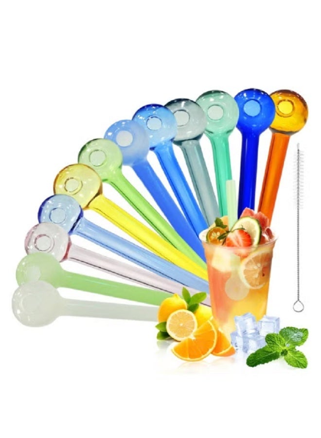 8 Pcs Glass Straws Shatter Resistant 8 Inch Short Reusable Glass Straw With Cleaning Brush Dishwasher Safe Drinking Straws Perfect For Smoothies Coffee Fruit Juice - Image 1