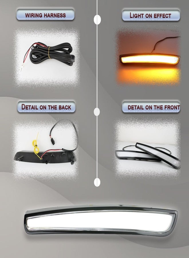GEEGEETOP Front Fog Light LED Bumper Grille Intake Trim Kit for Toyota Camry 2025 LE XLE,Turn Signal Light & Daytime Running Light,2 PCS - Image 4