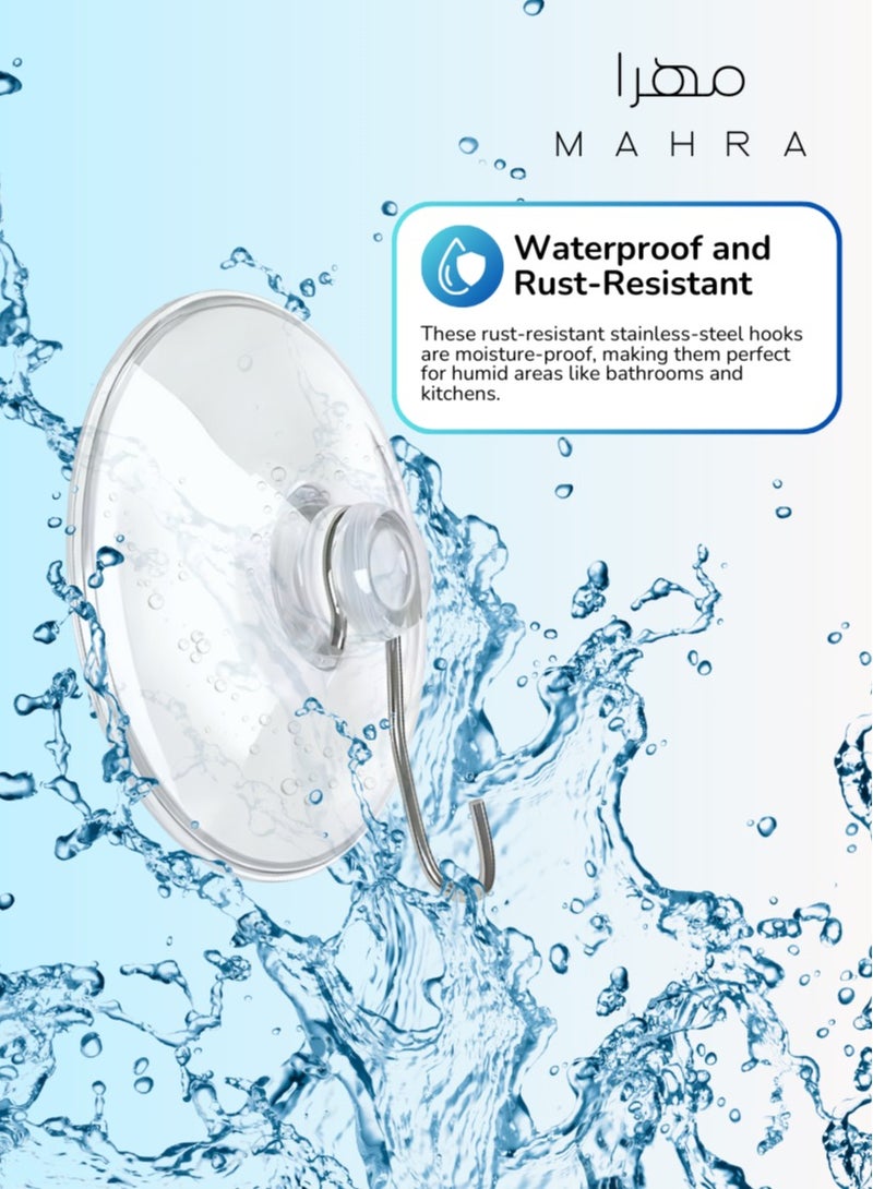 Set of 12 | Suction-Cup Hooks | Durable Steel Hangers | 45mm Diameter | Supports Up to 3kg | Hassle-Free Setup | Versatile Wall Hooks for Jackets, Accessories, Hand Towels, Small Planters, Household & Bathroom Use  - Image 3