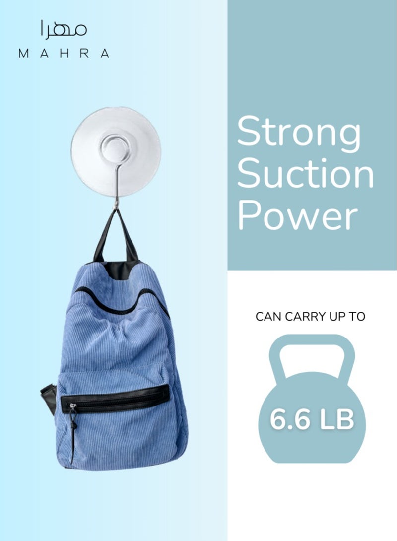 Set of 12 | Suction-Cup Hooks | Durable Steel Hangers | 45mm Diameter | Supports Up to 3kg | Hassle-Free Setup | Versatile Wall Hooks for Jackets, Accessories, Hand Towels, Small Planters, Household & Bathroom Use  - Image 4
