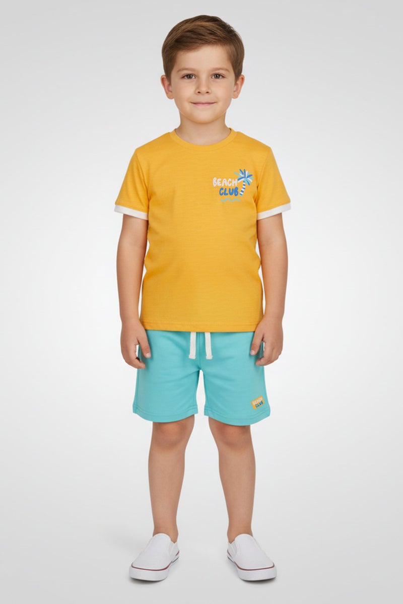 Lily & Jack Toddlers Boy 3 Pcs Graphic Print T-Shirt And Shorts with Sunglasses Set, Multicolor - Image 1