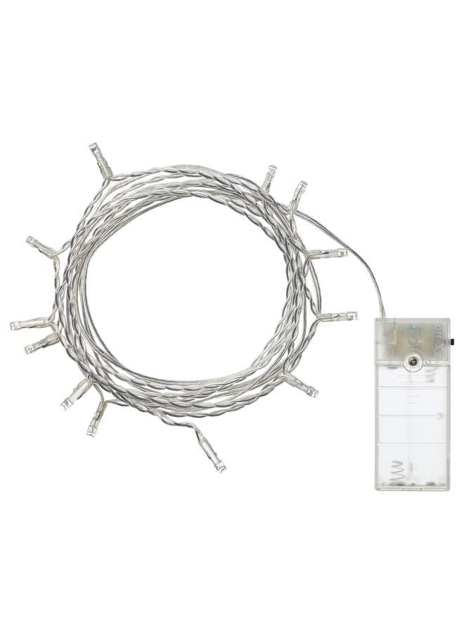 Zaboon Led Lighting Chain With 12 Lights, Indoor/Battery-Operated Silver-Colour - Image 1