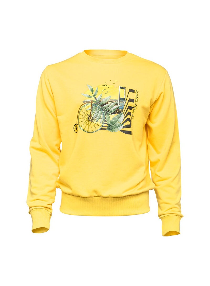 Biggdesign Men Sweatshirt Yellow Long Sleeve - Image 1