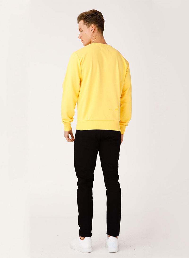 Biggdesign Men Sweatshirt Yellow Long Sleeve - Image 5