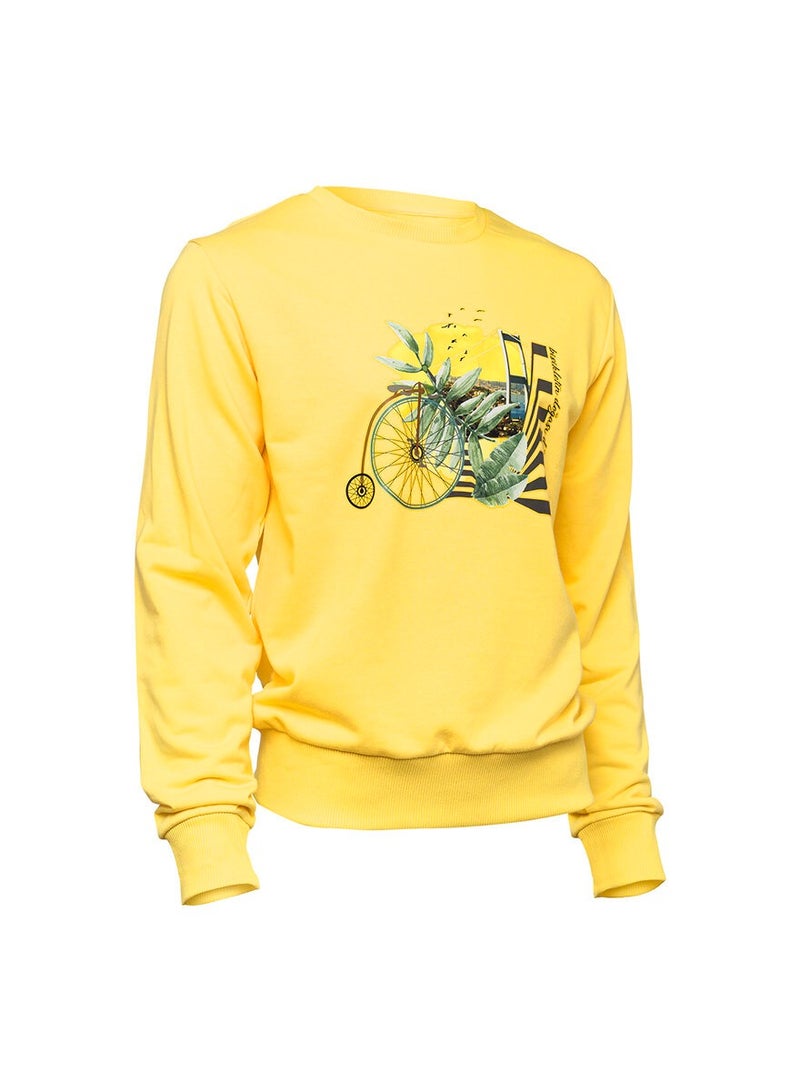 Biggdesign Men Sweatshirt Yellow Long Sleeve - Image 3