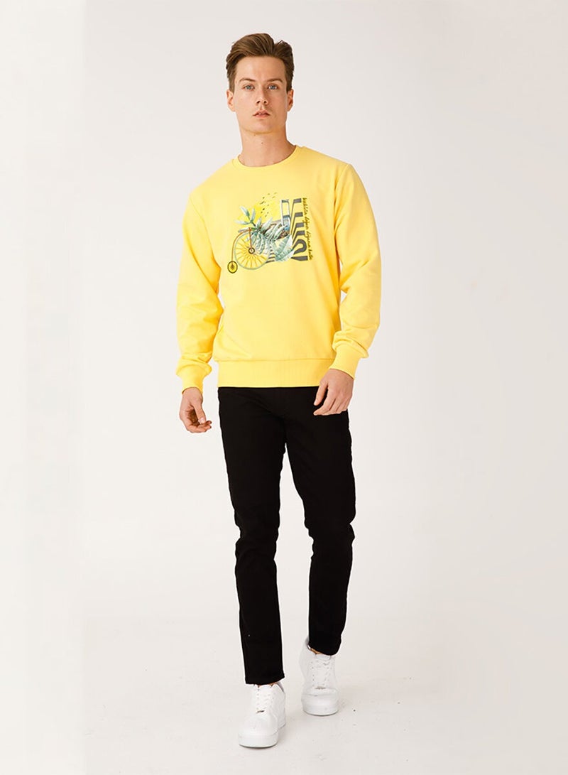 Biggdesign Men Sweatshirt Yellow Long Sleeve - Image 4