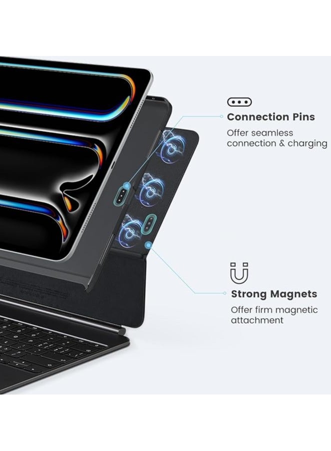 pitaka iPad Pro 13 Inch case 2024, Magic Keyboard Compatible Case for iPad Pro M4, Support Apple Pencil Charging, Aramid Fiber Made [MagEZ Case 2 - Black/Grey] - Image 5