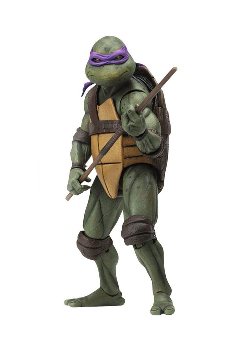 Teenage Mutant Ninja Turtles Teenage Mutant Ninja Turtles TMNT 1990 Movie Edition Limited 7-inch Action Figure Model Children's Toy Desktop Ornaments (Turtle Purple)  - Image 1