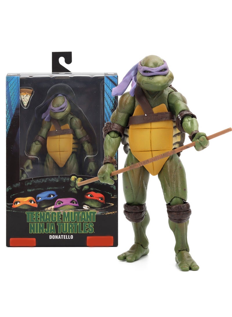 Teenage Mutant Ninja Turtles Teenage Mutant Ninja Turtles TMNT 1990 Movie Edition Limited 7-inch Action Figure Model Children's Toy Desktop Ornaments (Turtle Purple)  - Image 2