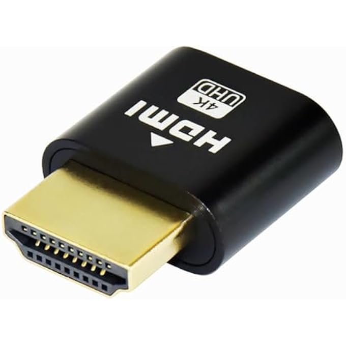 rayihni موصل HDMI الافتراضي، محاكي العرض الافتراضي بدقة 4K UHD، عبوة من 2، أسود - Image 2