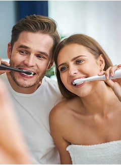 Bitvae Bitvae Electric Toothbrushes 2 Pack Sonic Toothbrush with Holders, Dual Ultrasonic Electronic Toothbrush 8 Brush Heads 5 Modes, Rechargeable Power Toothbrush for 30 Days Using, Black & White  - Image 2