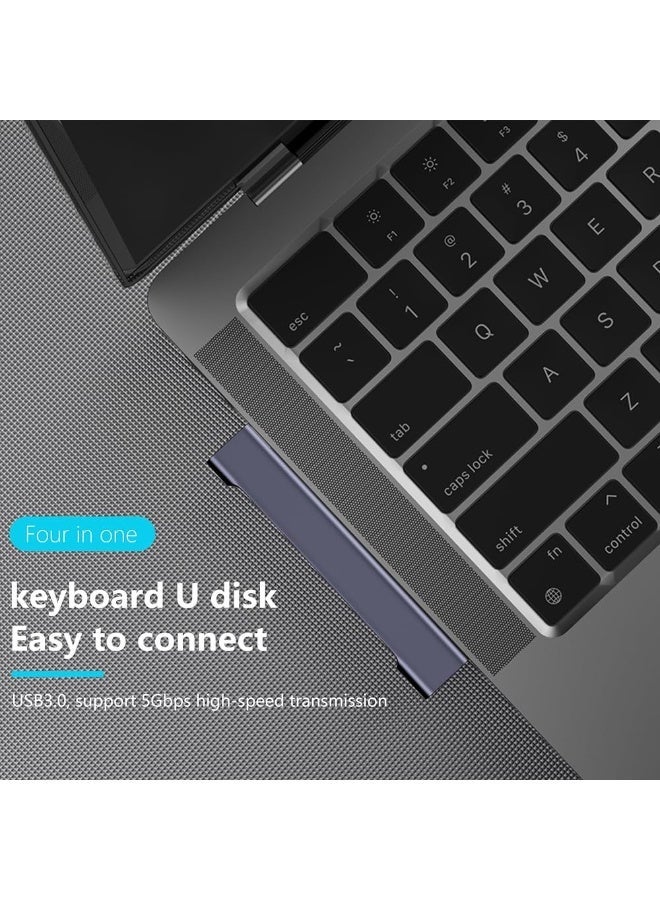 USB C Hub for Laptop, Portable Ultra-Slim Type-C to USB Hub Multiport Adapter with USB 3.0 Port, USB C Expander for MacBook Pro/Air, Surface Pro, Keyboard, Flash Drive - Image 2