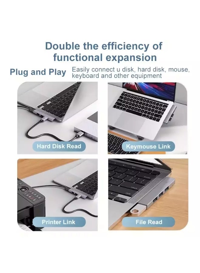 4-in-1 Angled USB-C Hub – Type-C to USB 3.0 & 3× USB 2.0 Aluminum Docking Station for MacBook, Laptop, Tablet & PC - Image 2